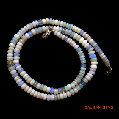 Smooth 4X5 MM Multi Color Fire Opal Bead Rondelle Boho Antique Necklace AOB-33