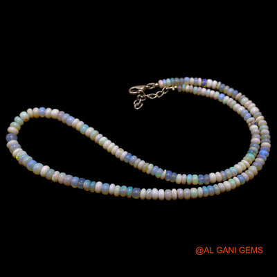 Rondelle Smooth 4X5 MM Multi Color Fire Opal Beads Boho Antique Necklace AOB-34