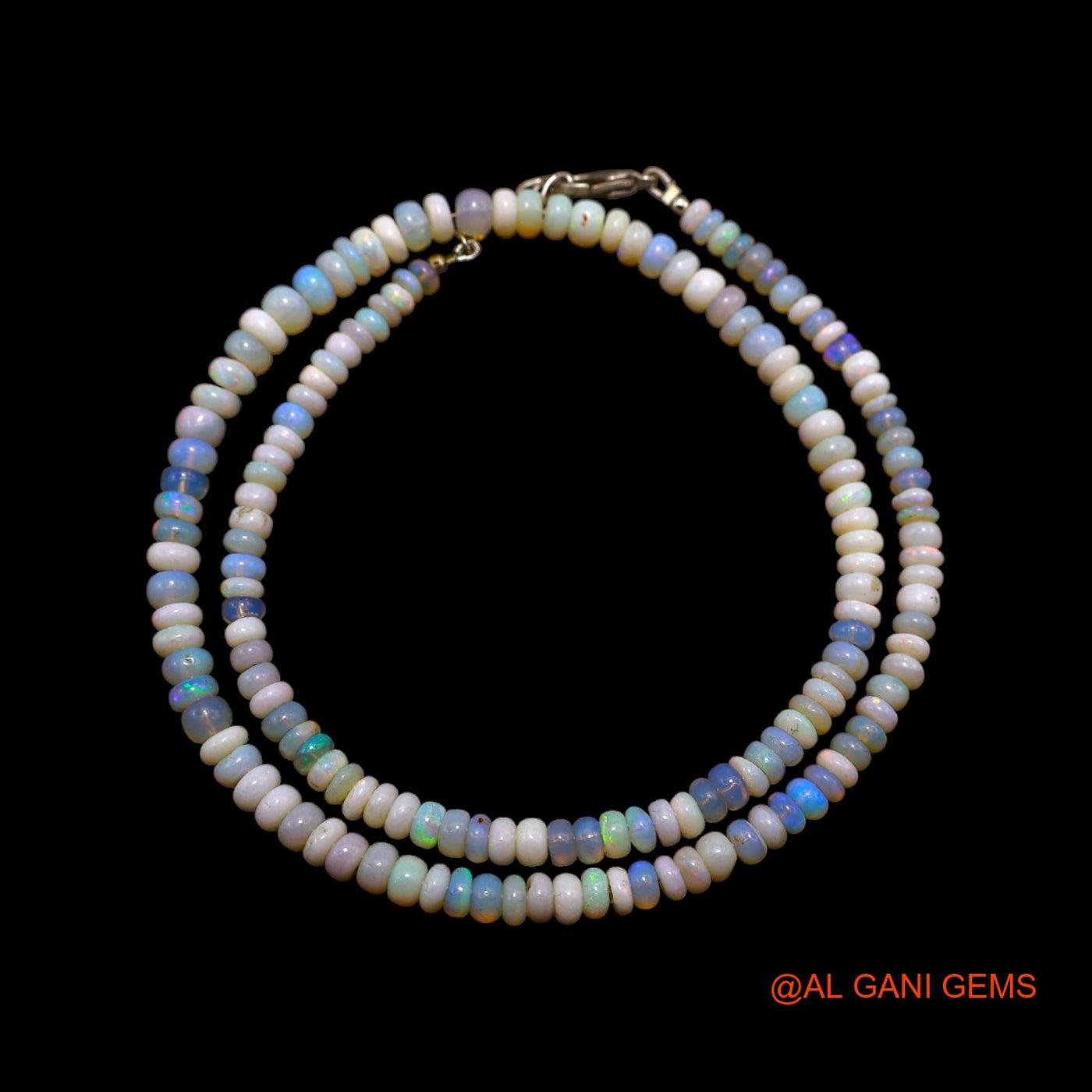 Rondelle Smooth 4X5 MM Multi Color Fire Opal Beads Boho Antique Necklace AOB-34
