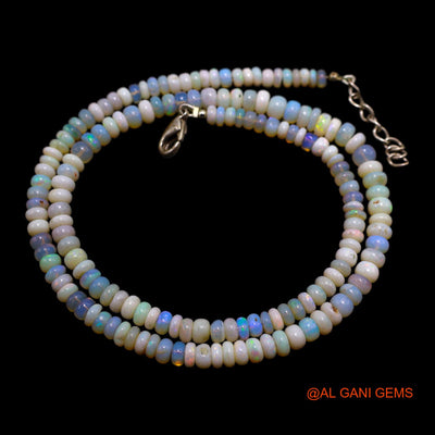 Rondelle Smooth 4X5 MM Multi Color Fire Opal Beads Boho Antique Necklace AOB-34