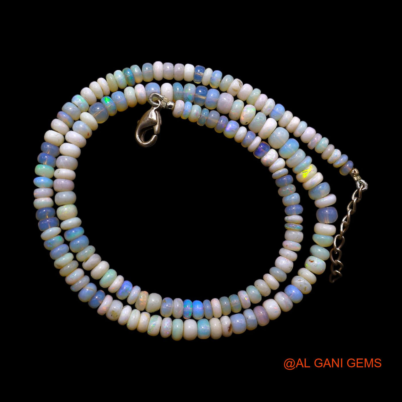 Rondelle Smooth 4X5 MM Multi Color Fire Opal Beads Boho Antique Necklace AOB-34