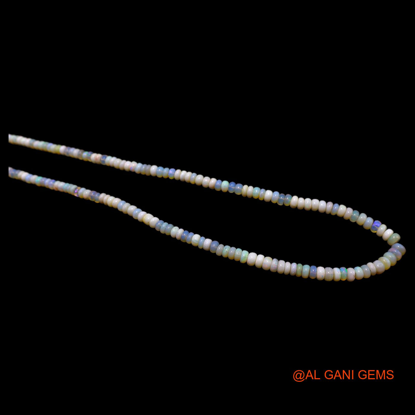 Smooth Fire Opal Beads Rondelle Dainty Engagement Celestial Necklace AOB-36