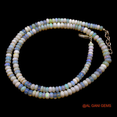 Smooth Fire Opal Beads Rondelle Dainty Engagement Celestial Necklace AOB-36