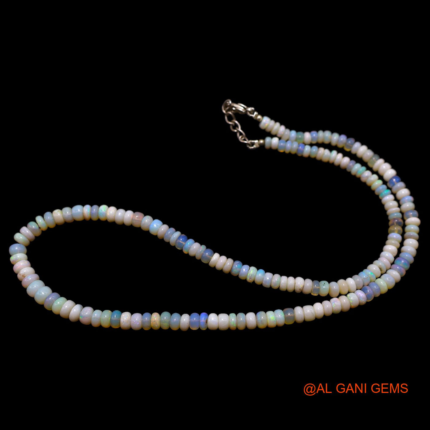 Smooth 4X5 MM Fire Opal Beads Rondelle Art Deco Mother Dainty Necklace AOB-37