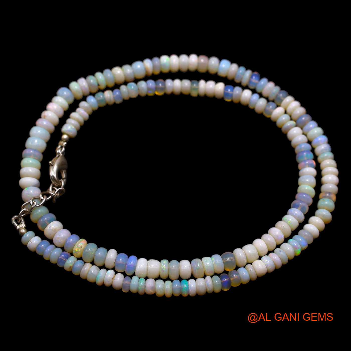 Smooth 4X5 MM Fire Opal Beads Rondelle Art Deco Mother Dainty Necklace AOB-37