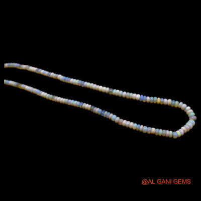 Smooth 4X5 MM Fire Opal Beads Rondelle Art Deco Mother Dainty Necklace AOB-37