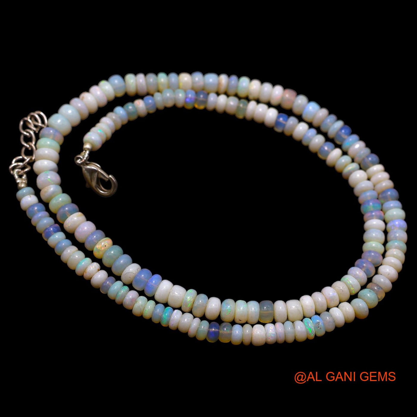 Smooth 4X5 MM Fire Opal Beads Rondelle Art Deco Mother Dainty Necklace AOB-37