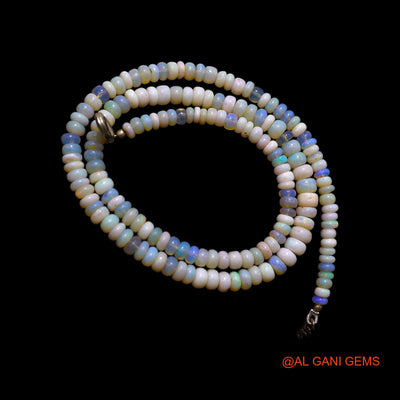 Rondelle Smooth 4X5 MM Fire Opal Beads Dainty Boho Mother Necklace AOB-38