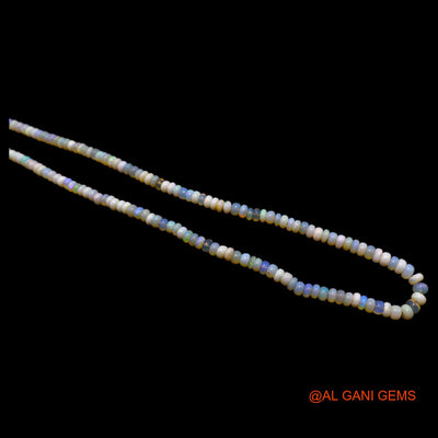 Rondelle Smooth 4X5 MM Fire Opal Beaded Art Deco Handcrafted Necklace AOB-39