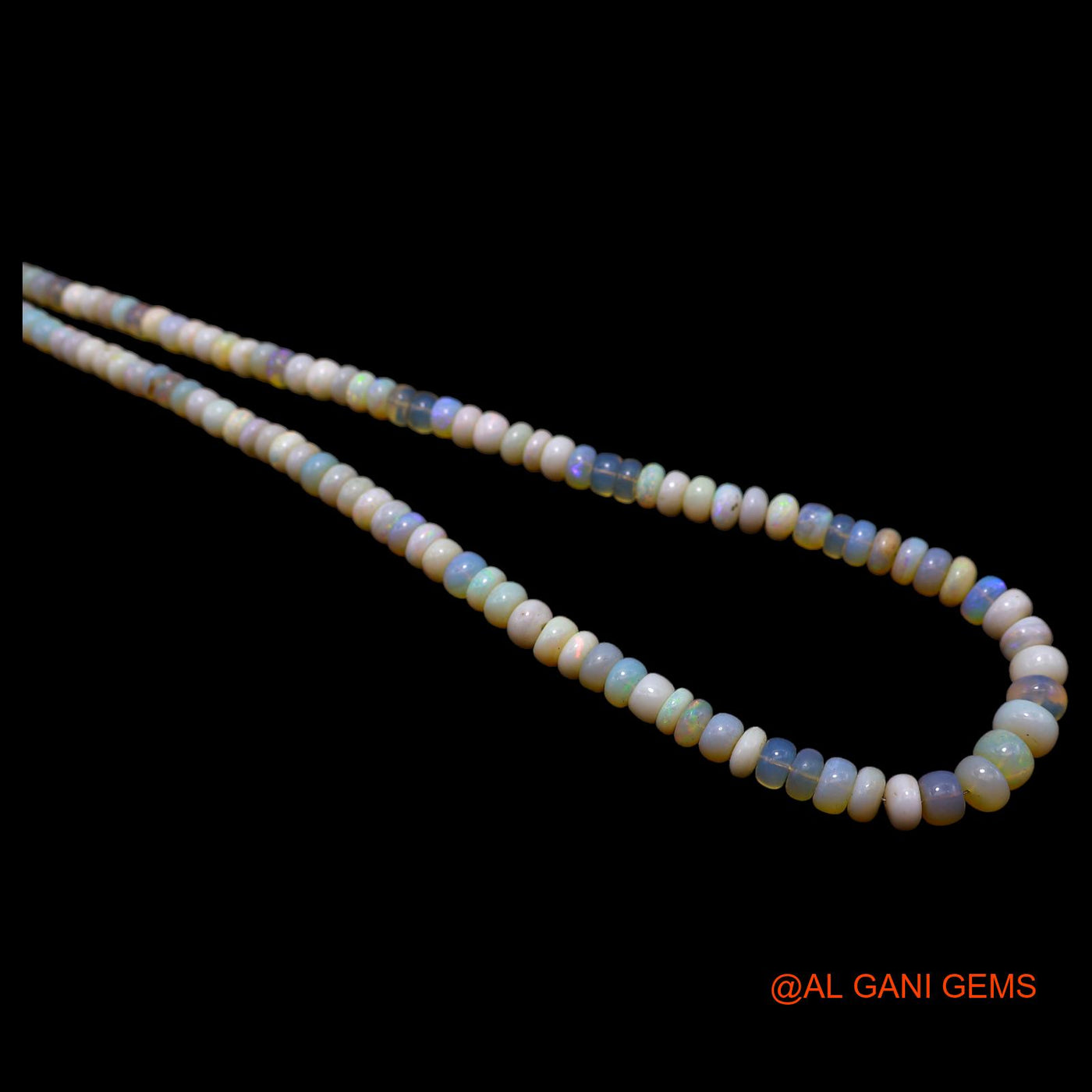 Rondelle Smooth Fire Opal Beads Dainty Statement Handcrafted Necklace AOB-3
