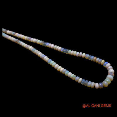 Rondelle Smooth Fire Opal Beads Dainty Statement Handcrafted Necklace AOB-3