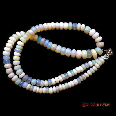 Rondelle Smooth Multi Color Fire Opal Beaded Boho Handmade Necklace AOB-4
