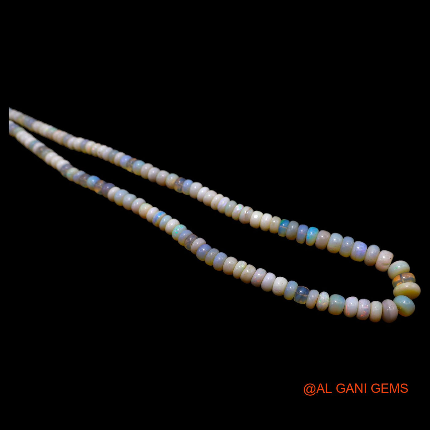Rondelle Smooth Multi Color Fire Opal Beaded Boho Handmade Necklace AOB-4