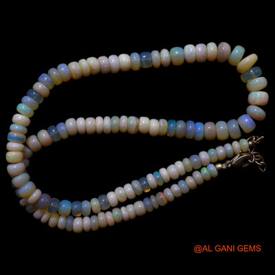 Rondelle Smooth Multi Color Fire Opal Beaded Boho Handmade Necklace AOB-4