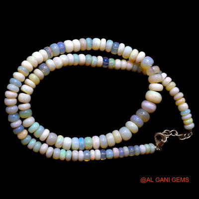 Rondelle Smooth Multi Color Fire Opal Bead Dainty Anniversary Necklace AOB-5