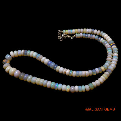 Rondelle Smooth Multi Color Fire Opal Bead Dainty Anniversary Necklace AOB-5