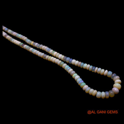Rondelle Smooth Multi Color Fire Opal Bead Dainty Anniversary Necklace AOB-5