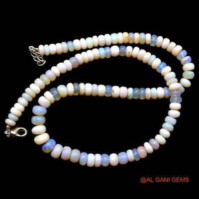 Smooth 5X8 MM Fire Opal Beads Rondelle Dainty Engagement Boho Necklace AOB-6