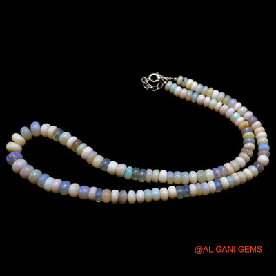 Smooth 5X8 MM Fire Opal Beads Rondelle Dainty Engagement Boho Necklace AOB-6