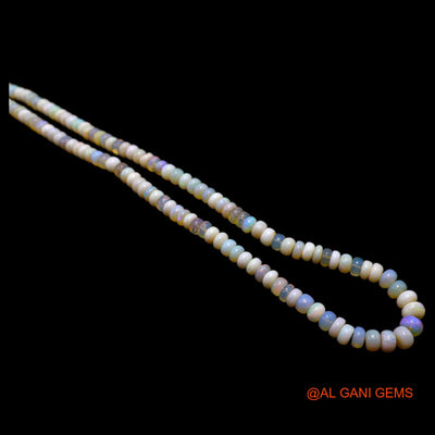Smooth 5X8 MM Fire Opal Beads Rondelle Dainty Engagement Boho Necklace AOB-6