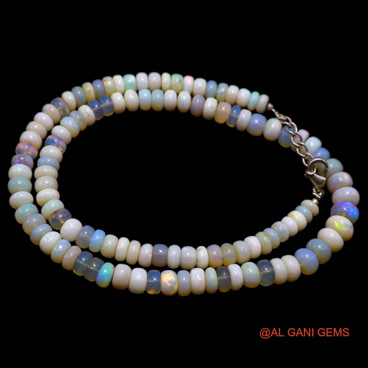 Smooth 5X8 MM Fire Opal Beads Rondelle Dainty Engagement Boho Necklace AOB-6
