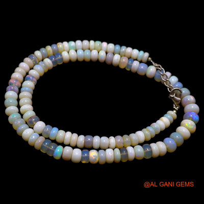 Smooth 5X8 MM Fire Opal Beads Rondelle Dainty Engagement Boho Necklace AOB-6