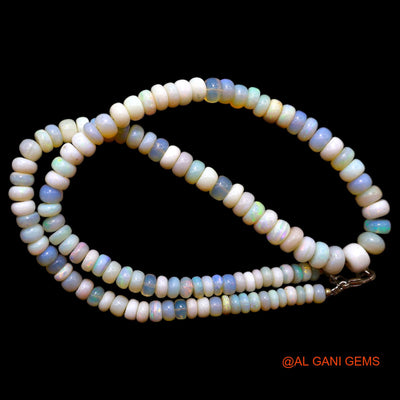 Smooth Multi Color Fire Opal Beaded Rondelle Art Deco Daughter Necklace AOB-8