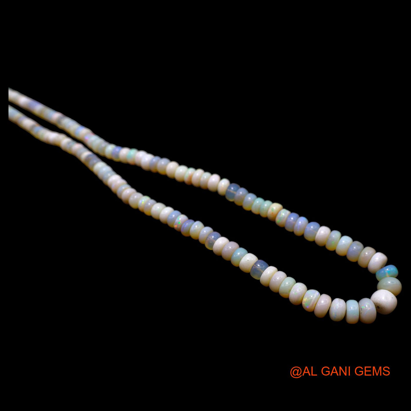Smooth Multi Color Fire Opal Beaded Rondelle Art Deco Daughter Necklace AOB-8