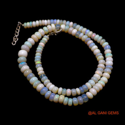 Smooth Multi Color Fire Opal Beaded Rondelle Art Deco Daughter Necklace AOB-8