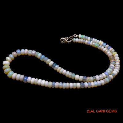 Rondelle Smooth Fire Opal Beads Boho Anniversary Statement Necklace AOB-9