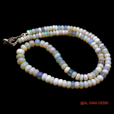 Rondelle Smooth Fire Opal Beads Boho Anniversary Statement Necklace AOB-9