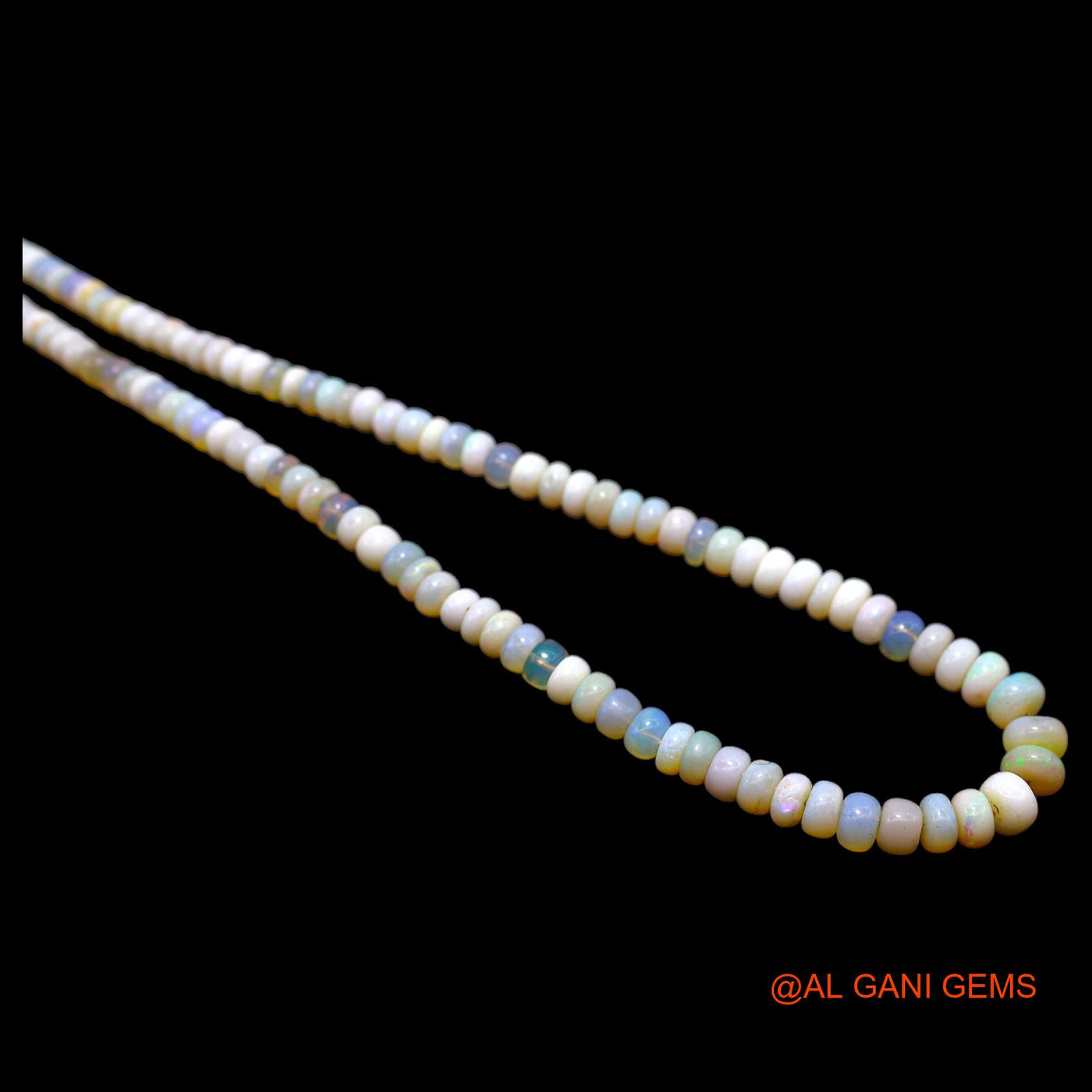Rondelle Smooth Fire Opal Beads Boho Anniversary Statement Necklace AOB-9