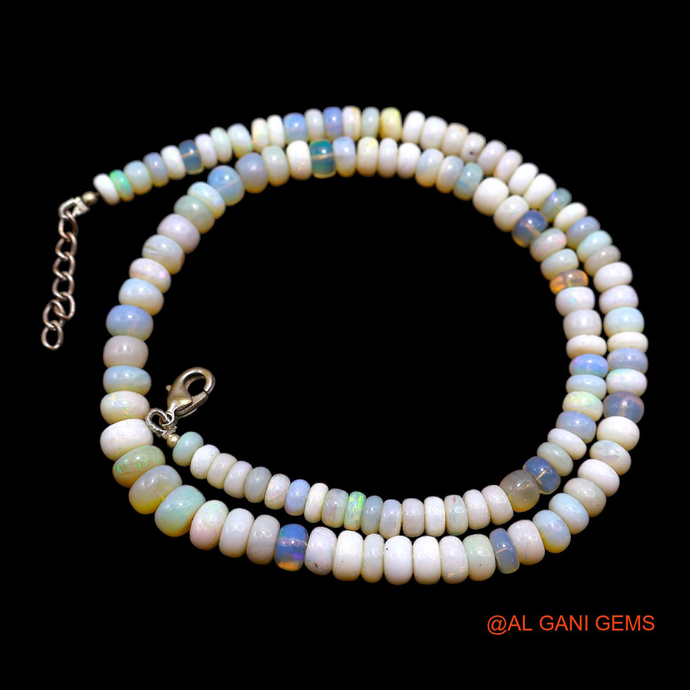 Rondelle Smooth Fire Opal Beads Boho Anniversary Statement Necklace AOB-9