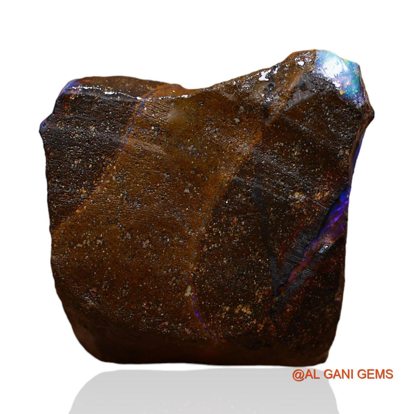 22.00 Cts Unheated Australian Boulder Opal Loose Gemstone Fancy Druzy Natural 21x21x5 mm BO-35