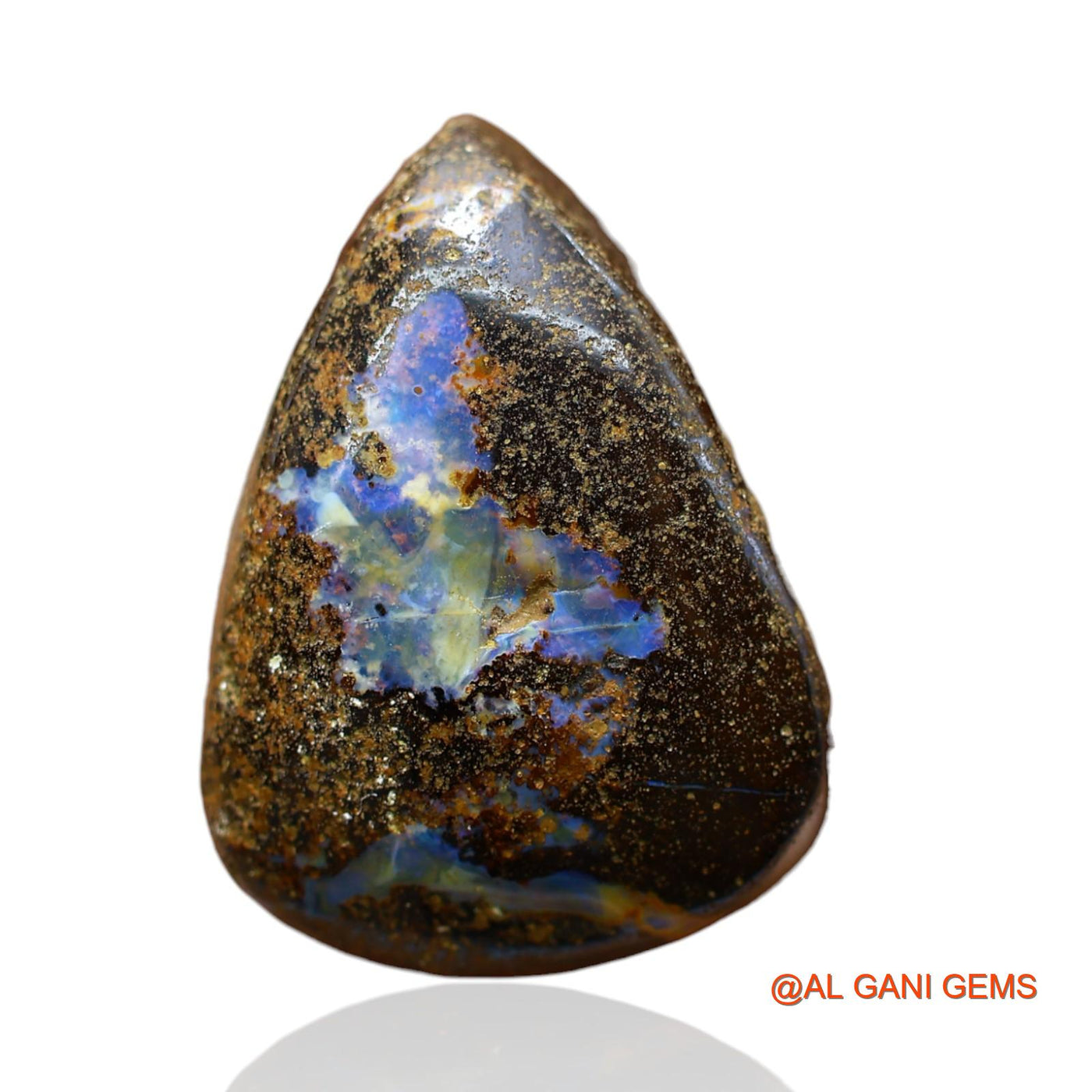 34.00 Cts Natural Australian Boulder Opal Loose Gemstone Pear Druzy 24x17x9 mm BO-40