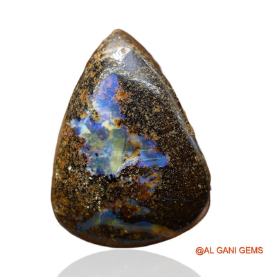 34.00 Cts Natural Australian Boulder Opal Loose Gemstone Pear Druzy 24x17x9 mm BO-40