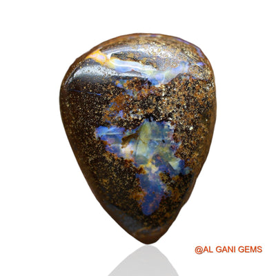 34.00 Cts Natural Australian Boulder Opal Loose Gemstone Pear Druzy 24x17x9 mm BO-40