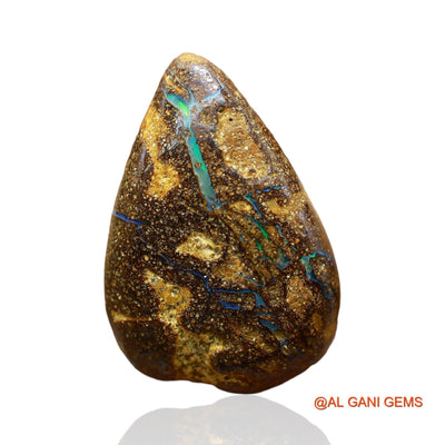 32.00 Cts Natural Australian Boulder Opal Loose Gemstone Pear Druzy 28x19x8 mm BO-42