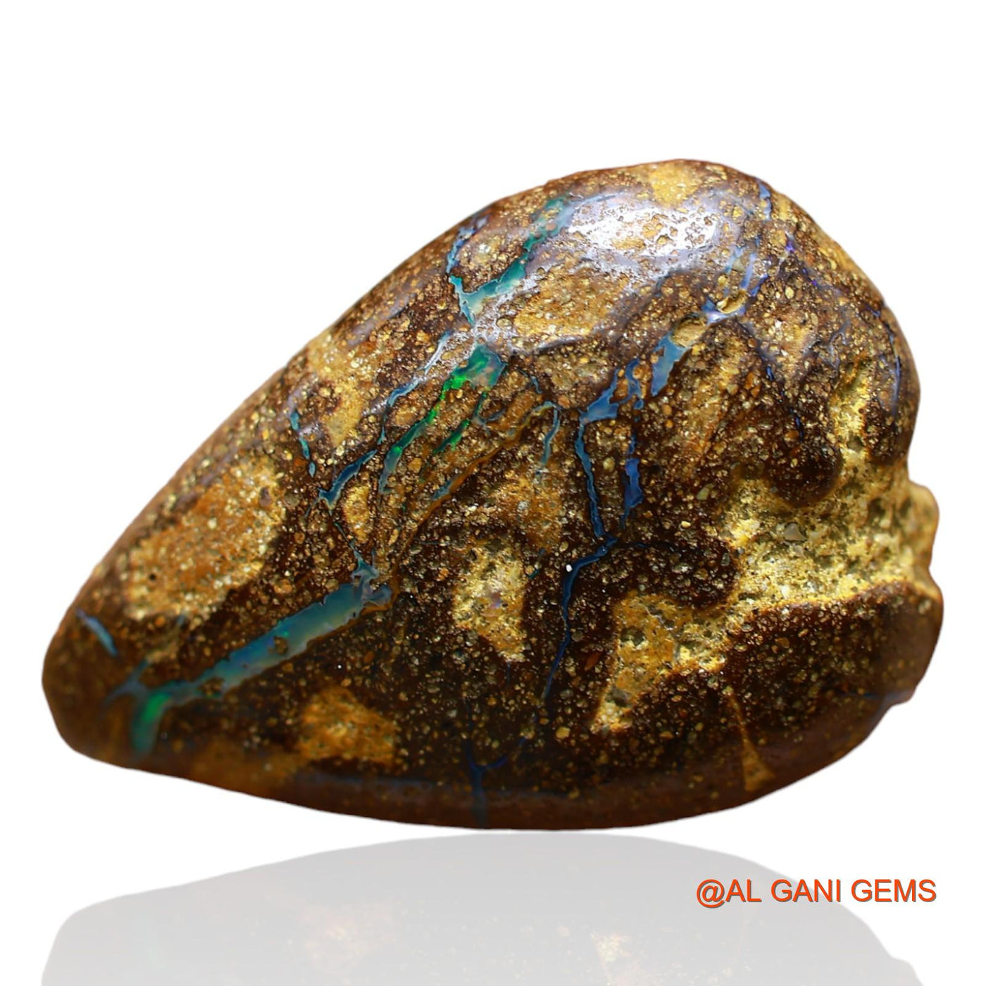 32.00 Cts Natural Australian Boulder Opal Loose Gemstone Pear Druzy 28x19x8 mm BO-42