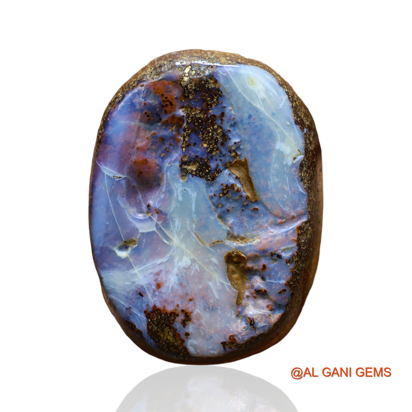 Natural Boulder Opal Gemstone 44.00 Cts Loose Oval Druzy From Australia 27x20x7 mm BO-43