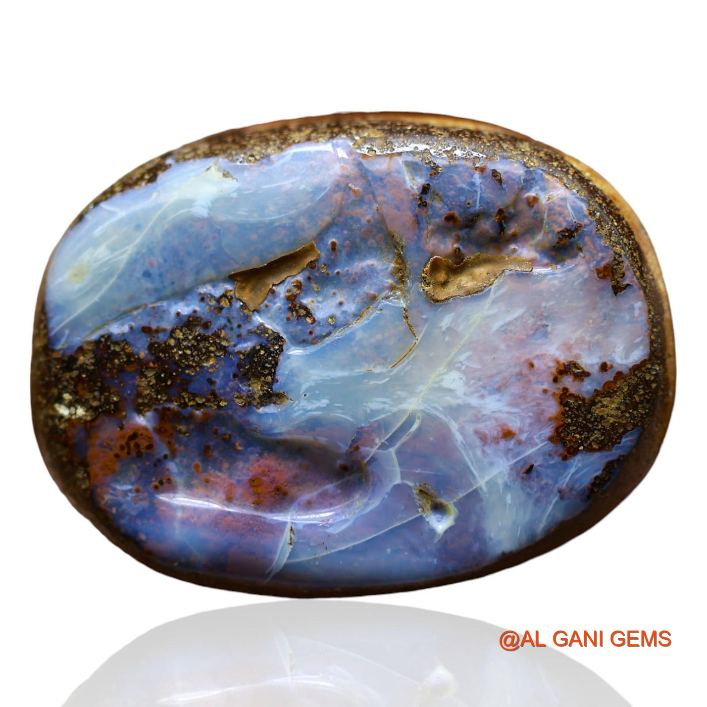 Natural Boulder Opal Gemstone 44.00 Cts Loose Oval Druzy From Australia 27x20x7 mm BO-43