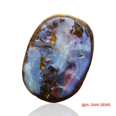Natural Boulder Opal Gemstone 44.00 Cts Loose Oval Druzy From Australia 27x20x7 mm BO-43