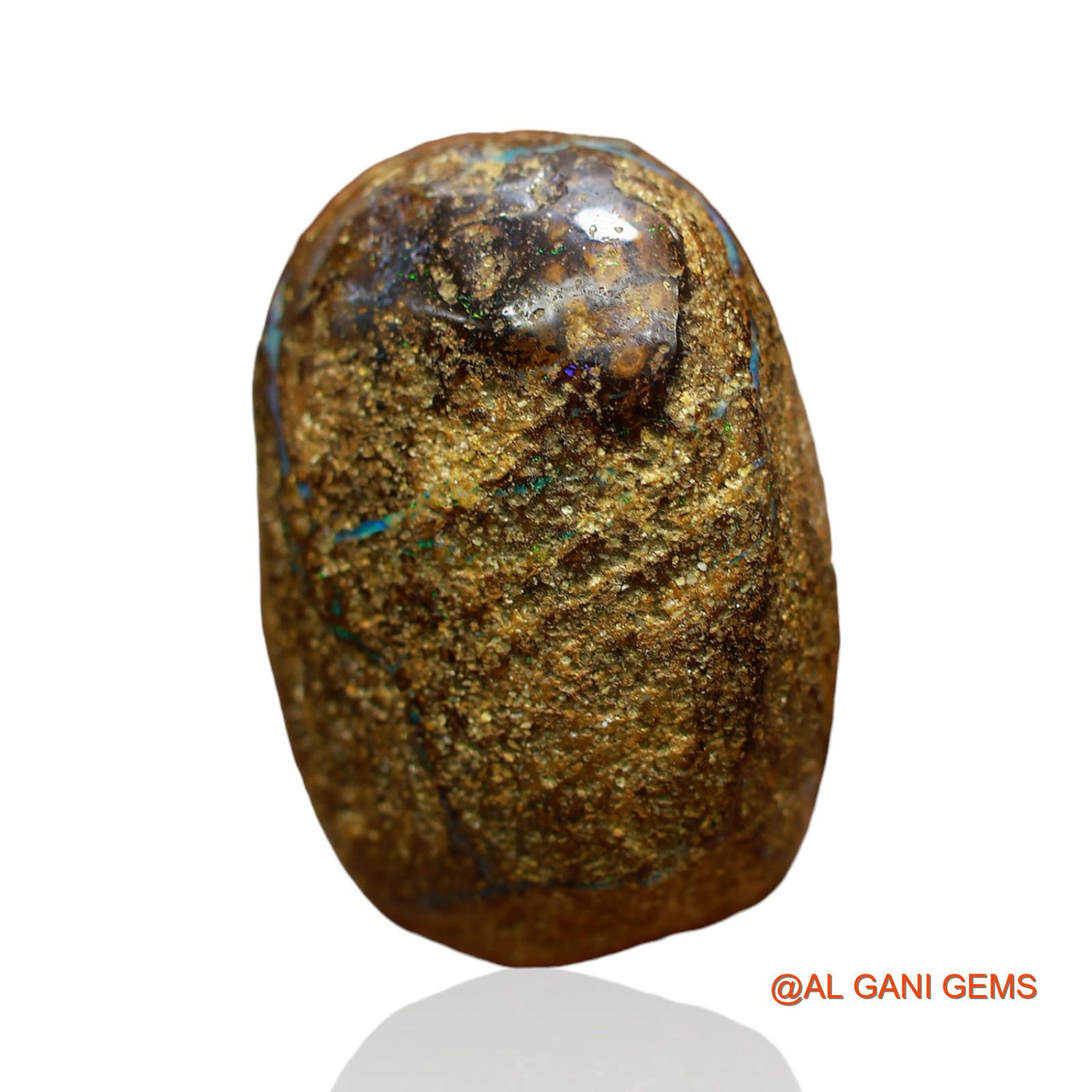 Natural Boulder Opal Gemstone 33.00 Cts Loose Oval Druzy From Australia 26x18x8 mm BO-44