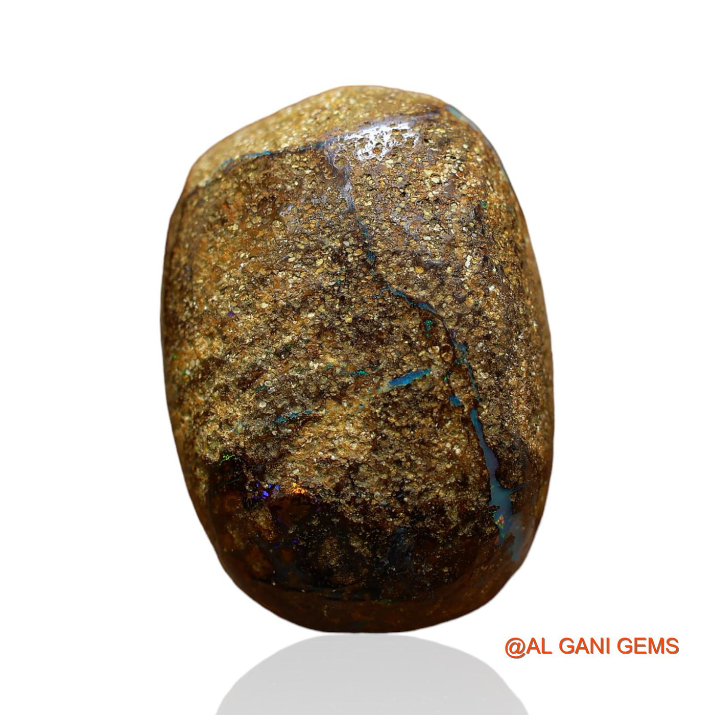 Natural Boulder Opal Gemstone 33.00 Cts Loose Oval Druzy From Australia 26x18x8 mm BO-44