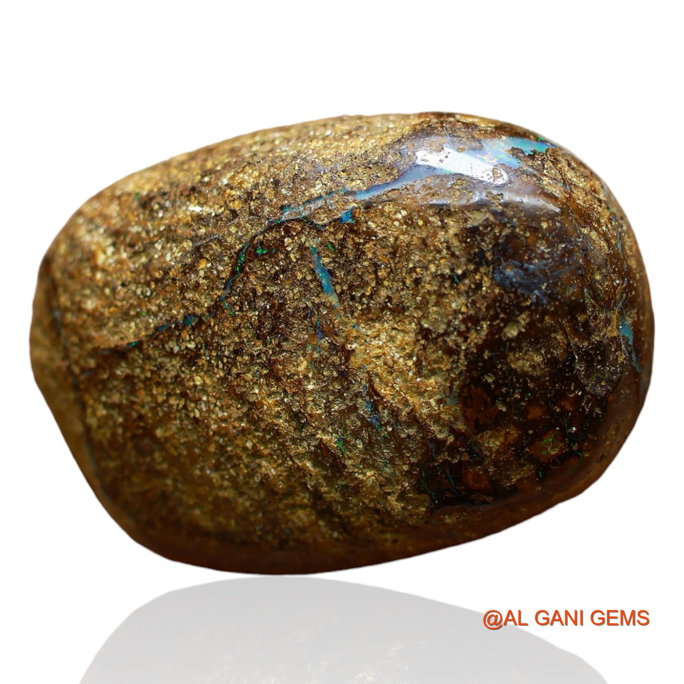 Natural Boulder Opal Gemstone 33.00 Cts Loose Oval Druzy From Australia 26x18x8 mm BO-44