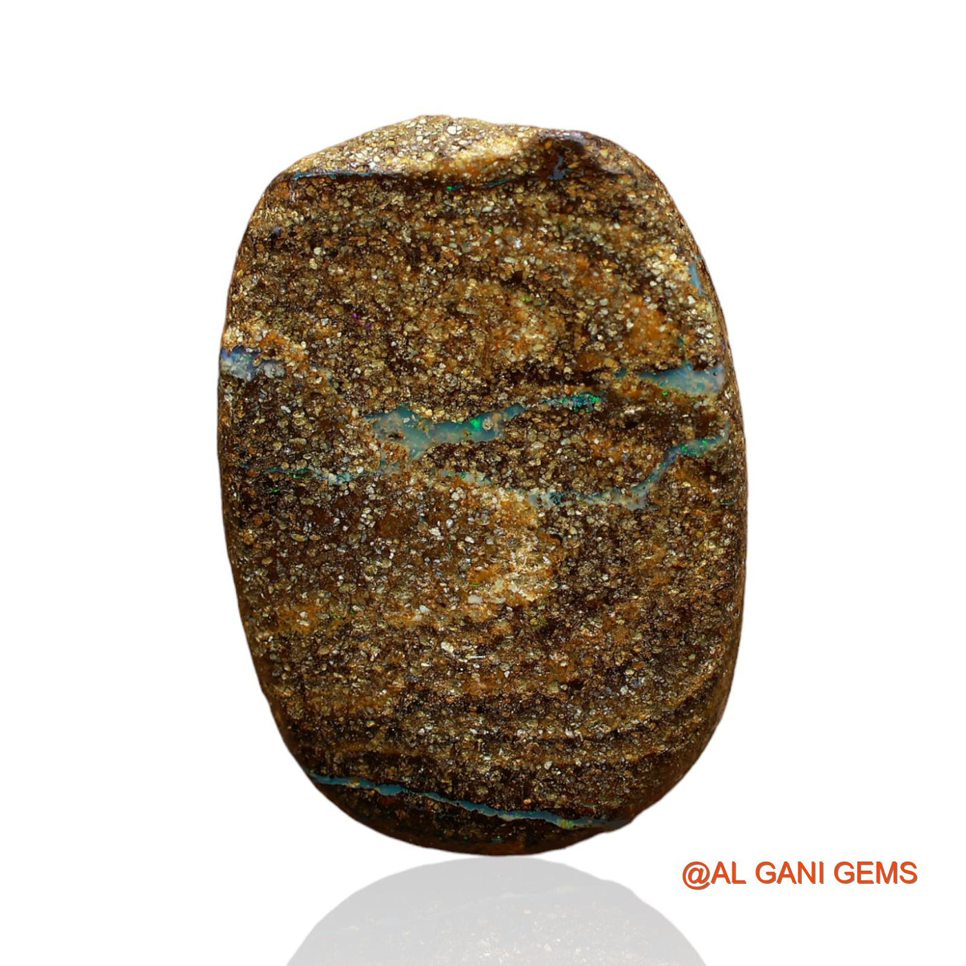 Natural Boulder Opal Gemstone 33.00 Cts Loose Oval Druzy From Australia 26x18x8 mm BO-44