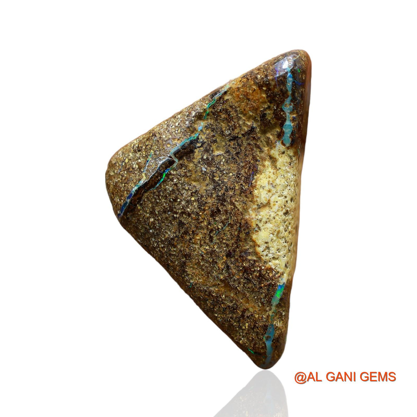 28.00 Cts Natural Australian Boulder Opal Trillion Druzy Loose Gemstone For Jewelry 28x17x9 mm BO-45