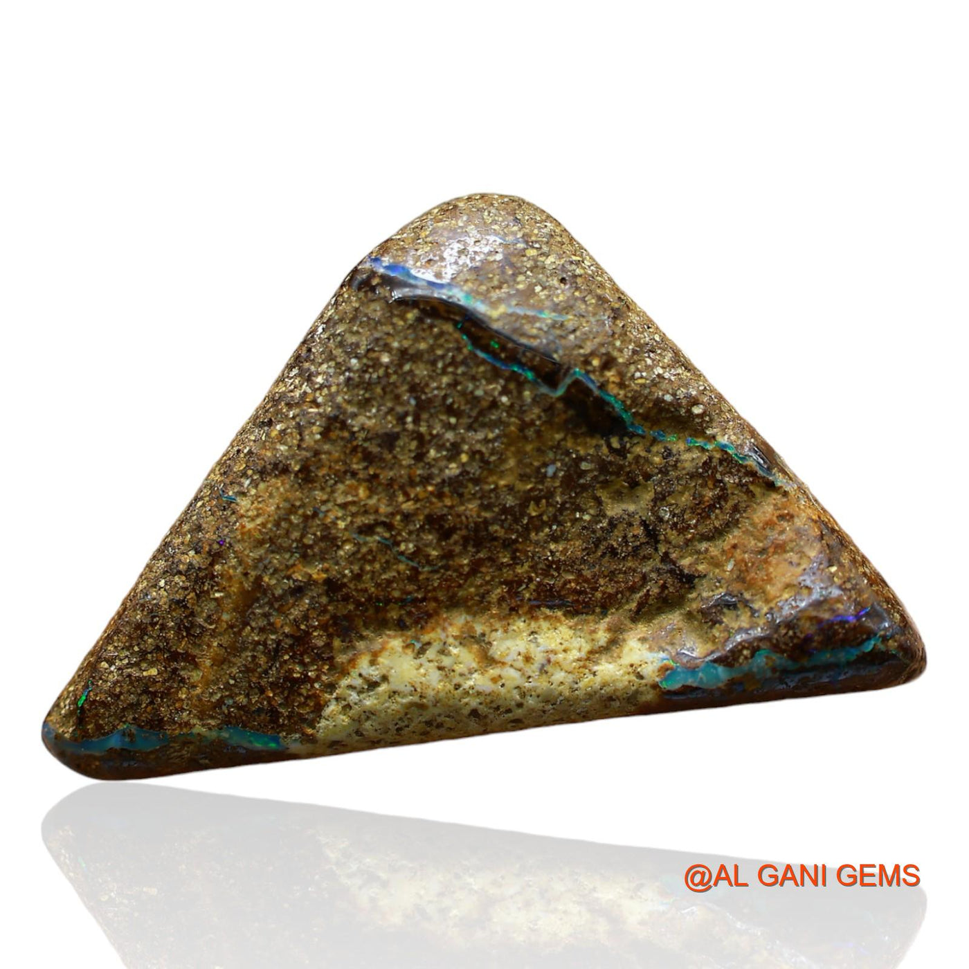 28.00 Cts Natural Australian Boulder Opal Trillion Druzy Loose Gemstone For Jewelry 28x17x9 mm BO-45