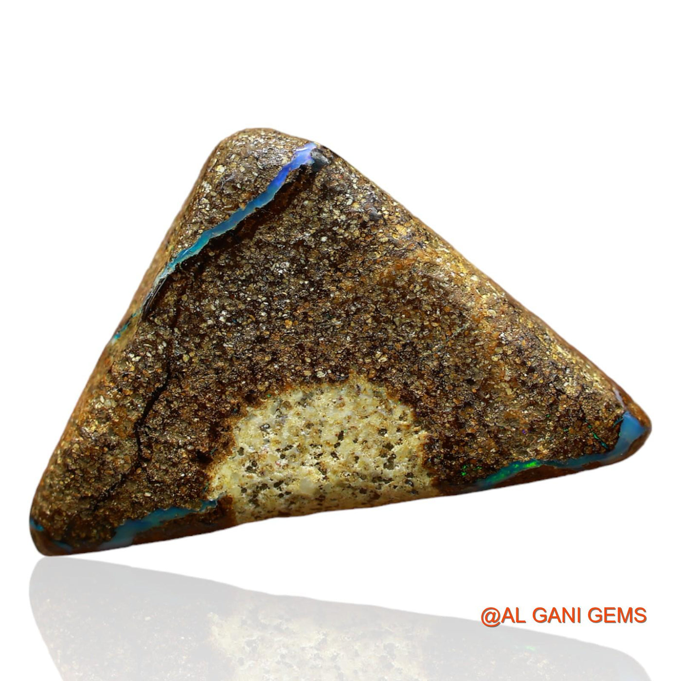 28.00 Cts Natural Australian Boulder Opal Trillion Druzy Loose Gemstone For Jewelry 28x17x9 mm BO-45