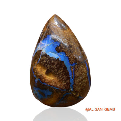 20.00 Cts Natural Australian Boulder Opal Loose Gemstone Pear Druzy 22x15x7 mm BO-48